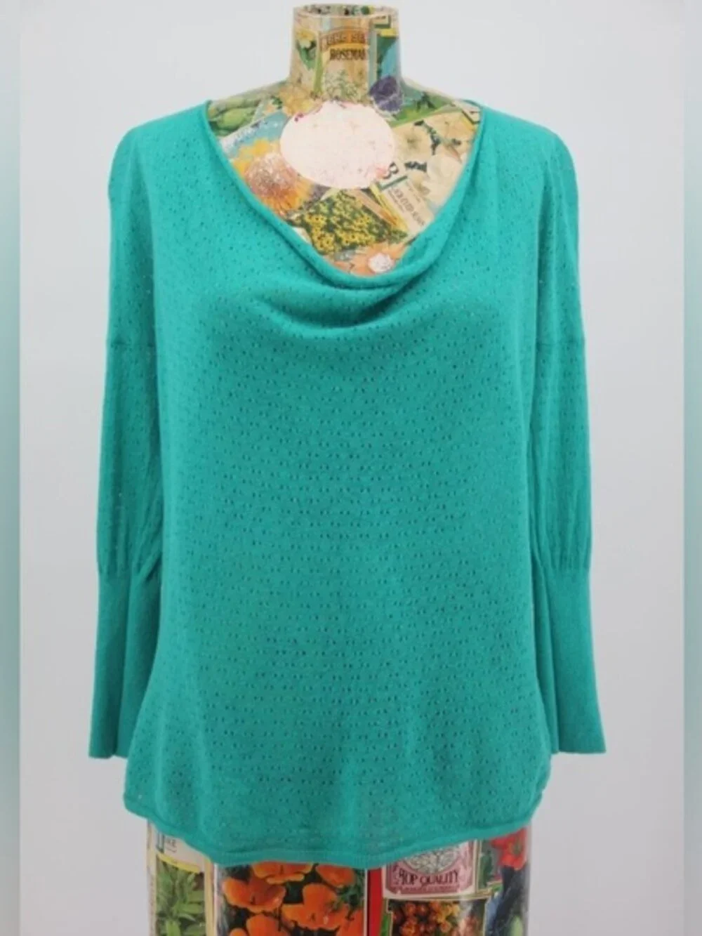 Anthropologie X Guinevere | Linen Blend Pointelle Top Drape Neck | Size Small